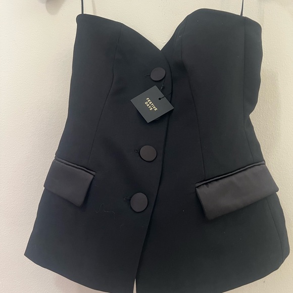 Zara Black Strapless Tailored Bustier - Picture 10 of 16
